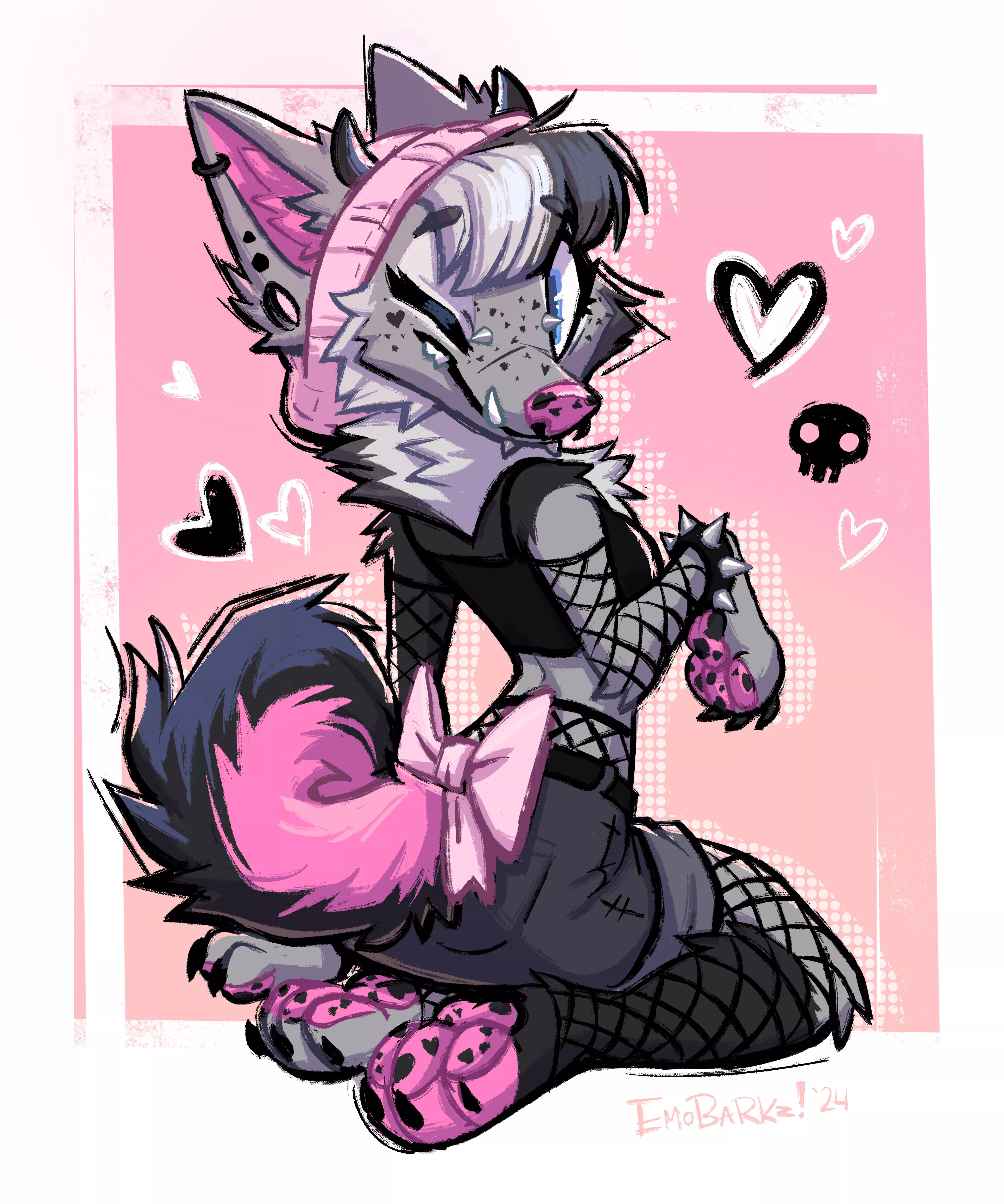 Birthday gift art for my friend Chip! 🖤💖 posted by glawg