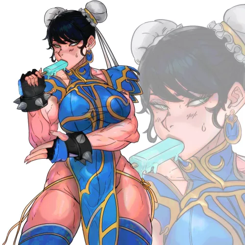 Chun-Li and a popsicle [MasterDCJ] by TheTMoneyMan