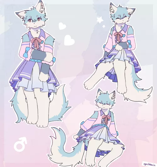my sona in a dress (my art) by saikoroto