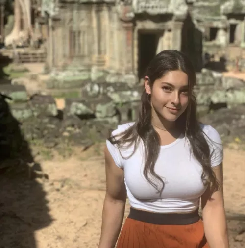 Brunette white shirt  by Serious_Ad8207