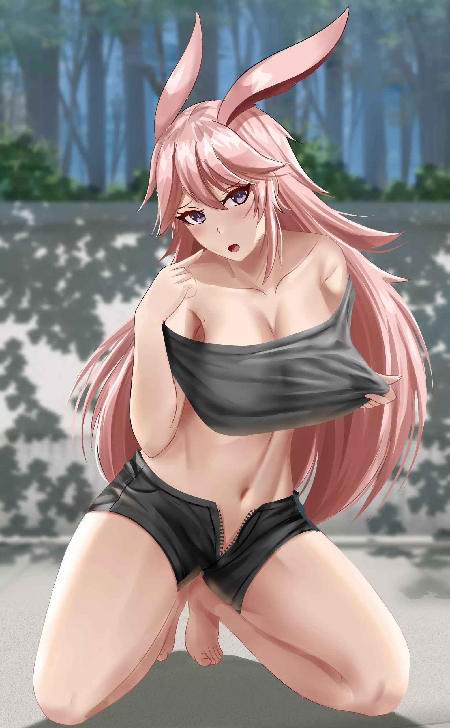 Bunny girl in the park  posted by Fuzzlogik