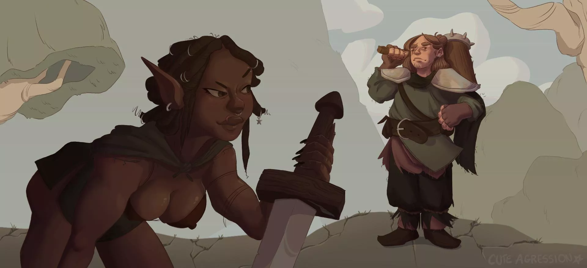 Made this art of me and my best friend’s OCs  posted by cuteagression_