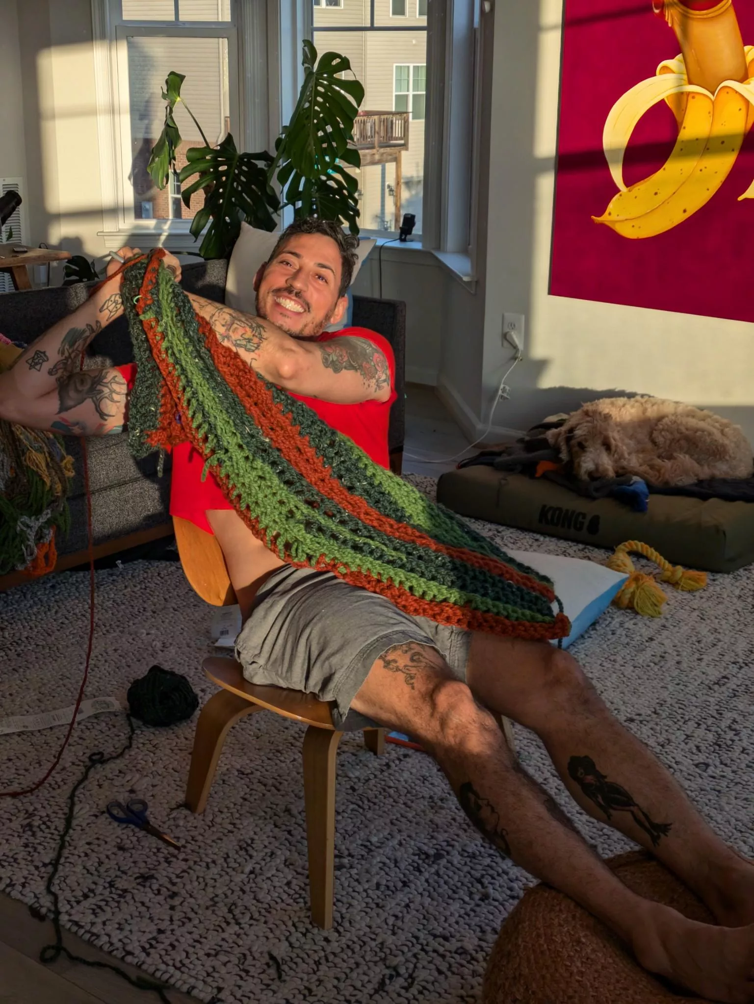 Making the hubby a sweater.  posted by gayhubby