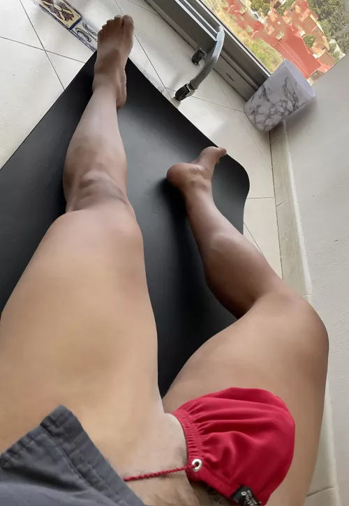 Red thong by feetyfootish