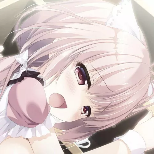 LF Color Source: red eyes, yellow hair, open mouth, tears, blush, clothes, breasts, close up, maid, maid apron, hair band, long hair by playerrrr54