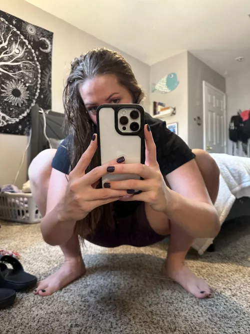 making sure I'm nice and stretched to sit on your face later 😋 by cumwcourt