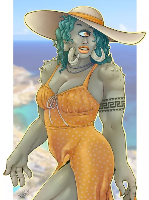 (OC) Monster Girl Summer continues! Have a Cyclops in a cute sundress by therealblabyloo