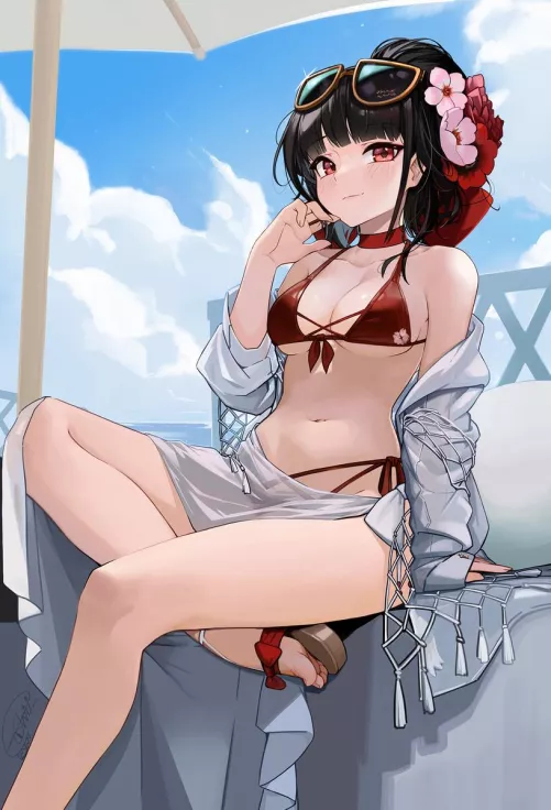 Sakura Bloom in Summer [Nikke] by Boring_water33