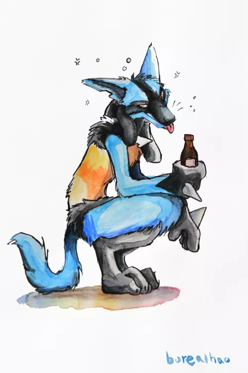 Tipsy Lucario: Kenket style study by borealhao