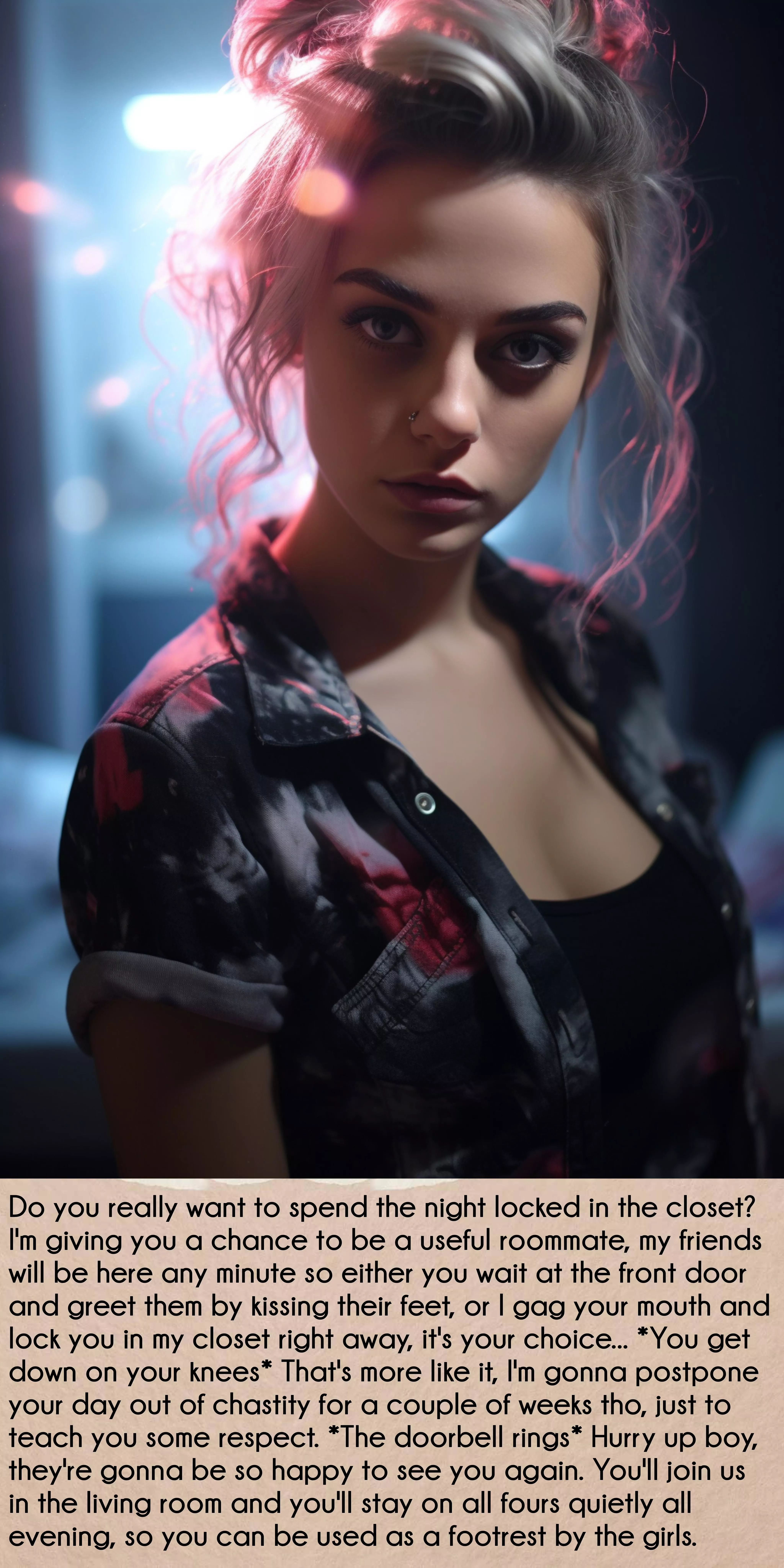 Kneeling through the night as the party goes on posted by Dominan-t