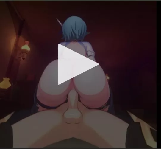 LF color source: 1girl, blue hair, short hair, 1boy, sex, cowgirl position, from behind, ass, testicles, penis by Suspicious-Thanks677