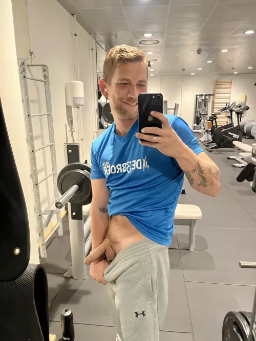 Risky gym selfie by Life-Fold4448