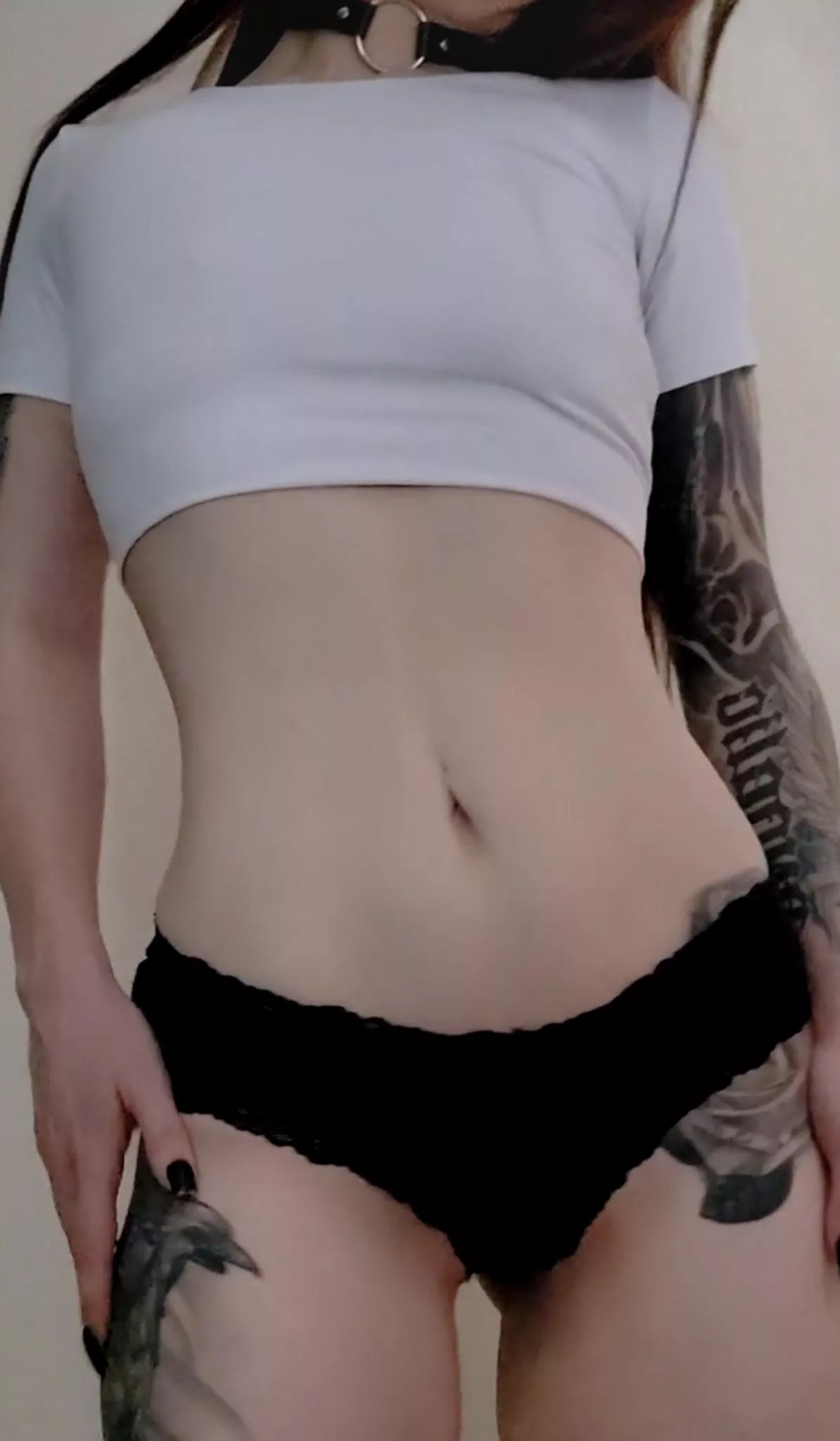 Shame to waste this pic. Love a good crop top and panties look for a fun weekend. posted by The_Tattood_Princess