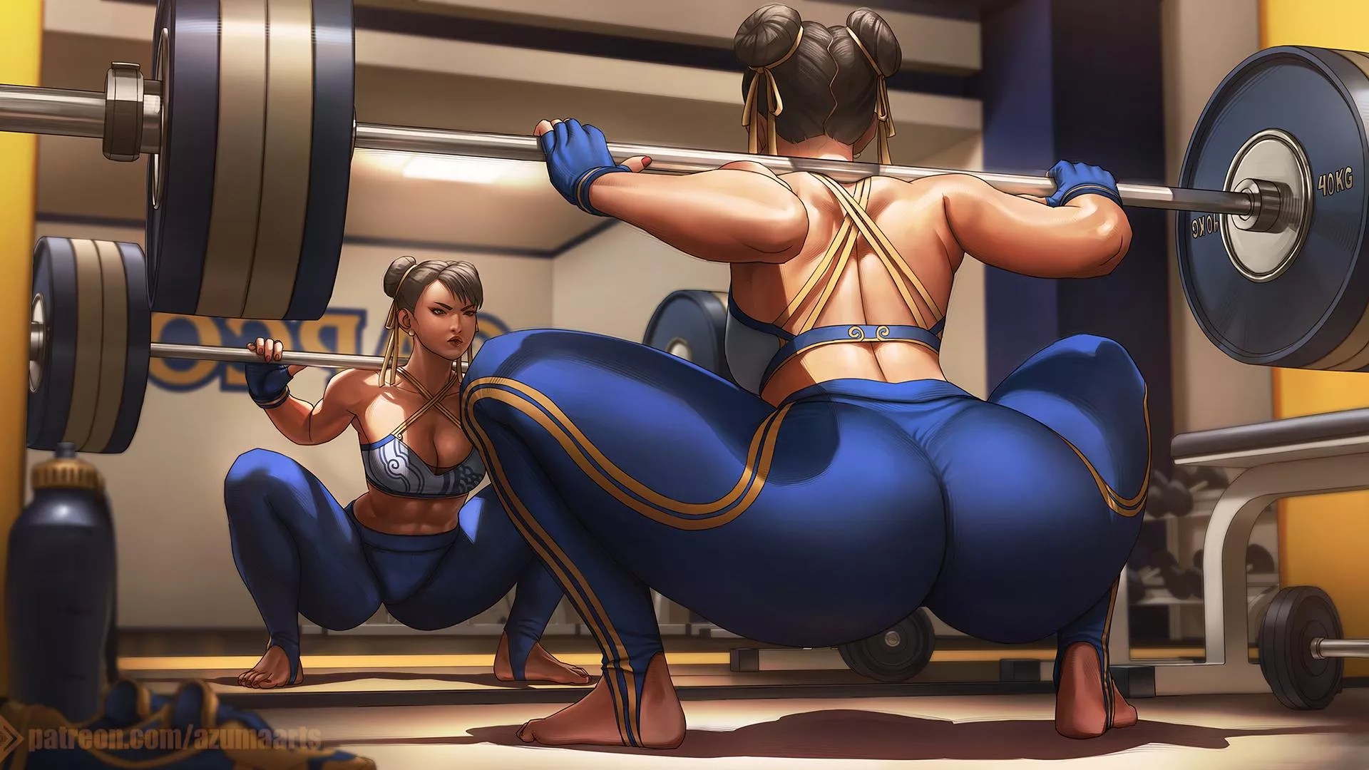 Chun-Li does squats (Azuma Yasuo) [Street Fighter] posted by PMatty73