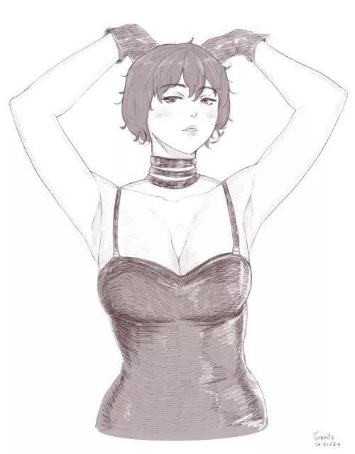 Drew my OC IV in latex after starting my kink journey! by hbeatsart