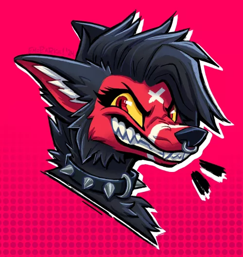 Headshot commission 🖤 grrrr >:3 by glawg