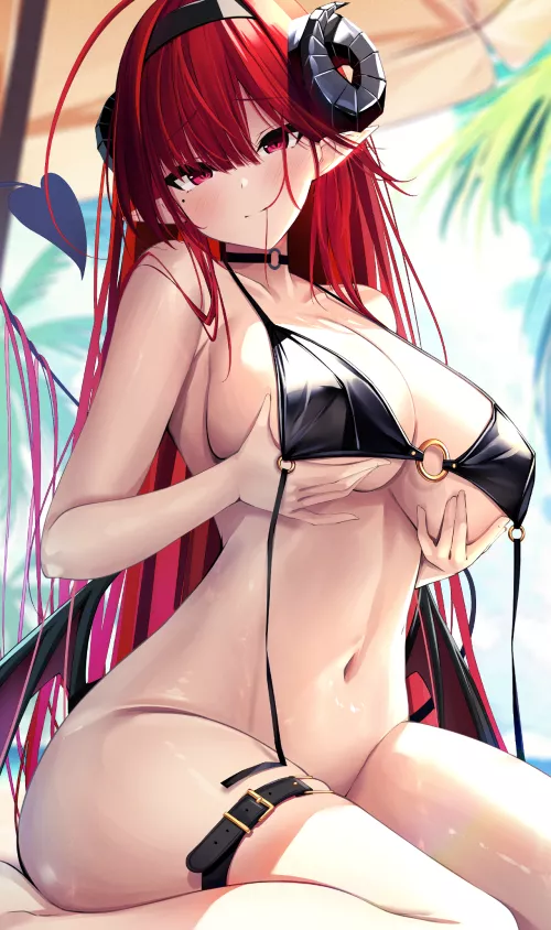 Hindenburg in bikini [Azur Lane] by Zewen_Senpai