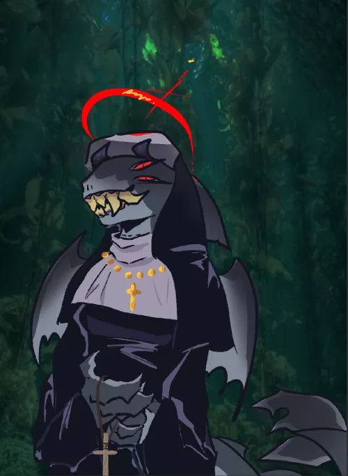 SHARK NUN (oc by me :3) by SHOTTEDBULLTS