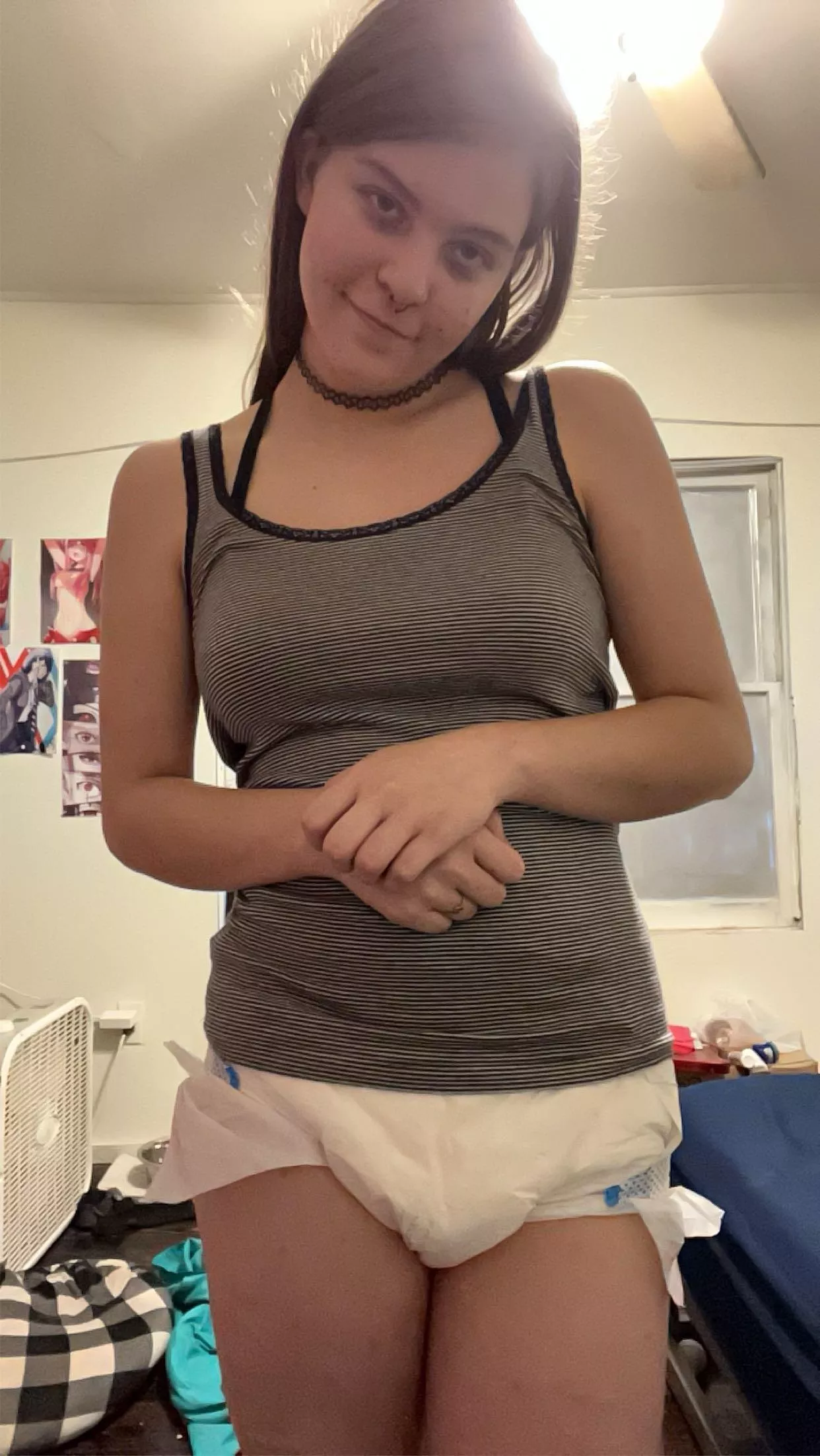 This is me before wetting my diaper for the first time ever! To see my reaction check out my fansly. Links in bio #diapers #diaper #girlsindiapers #ddlg #abdl posted by Few-Lab6352