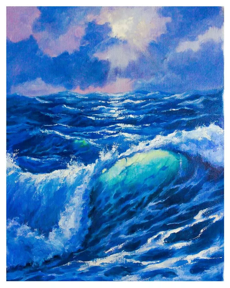 Translucent wave. My oil painting on canvas.  posted by PrusRuslan