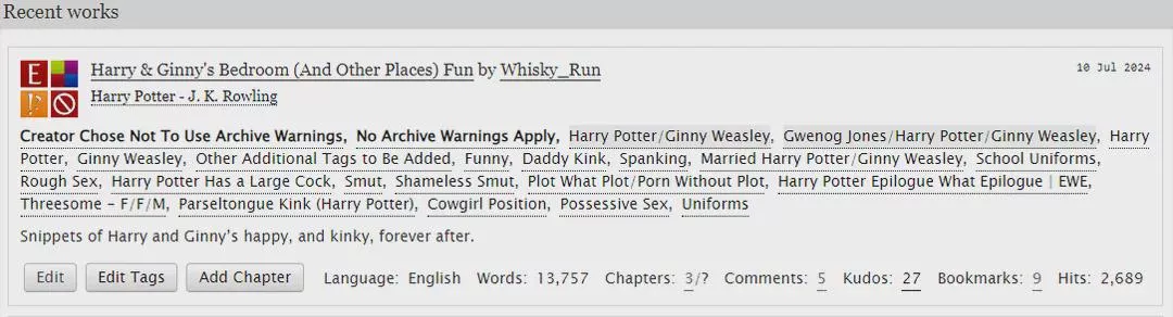 I'm writing a bit of HP fanfic over at AO3, if that's something you enjoy check out my work. Several stories under way. Link: https://archiveofourown.org/users/Whisky_Run posted by Whisky_Run