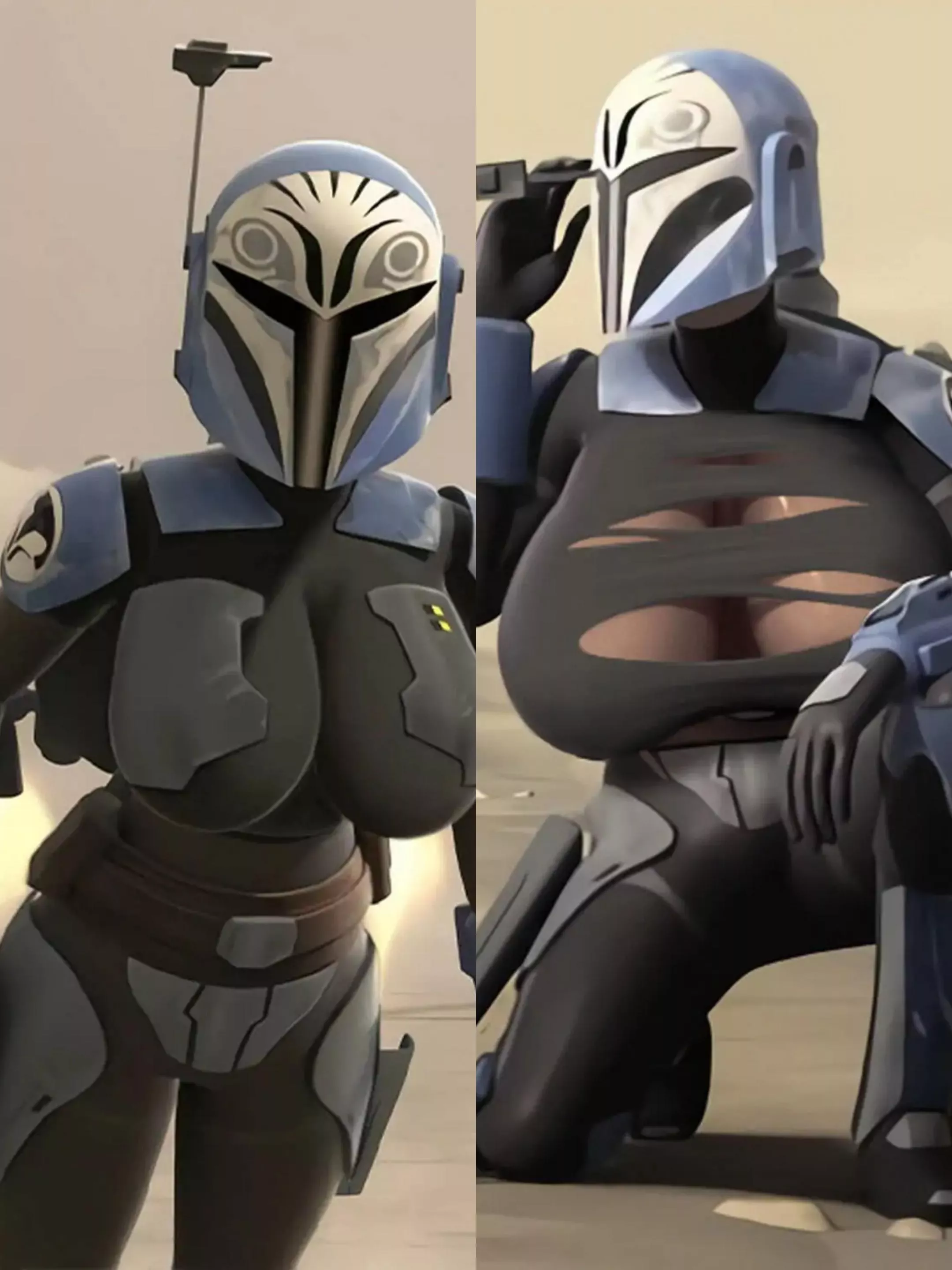 The armor couldn't withstand Bo-Katan's big tits and it tore (Unknown)  posted by Weird_Collection8621