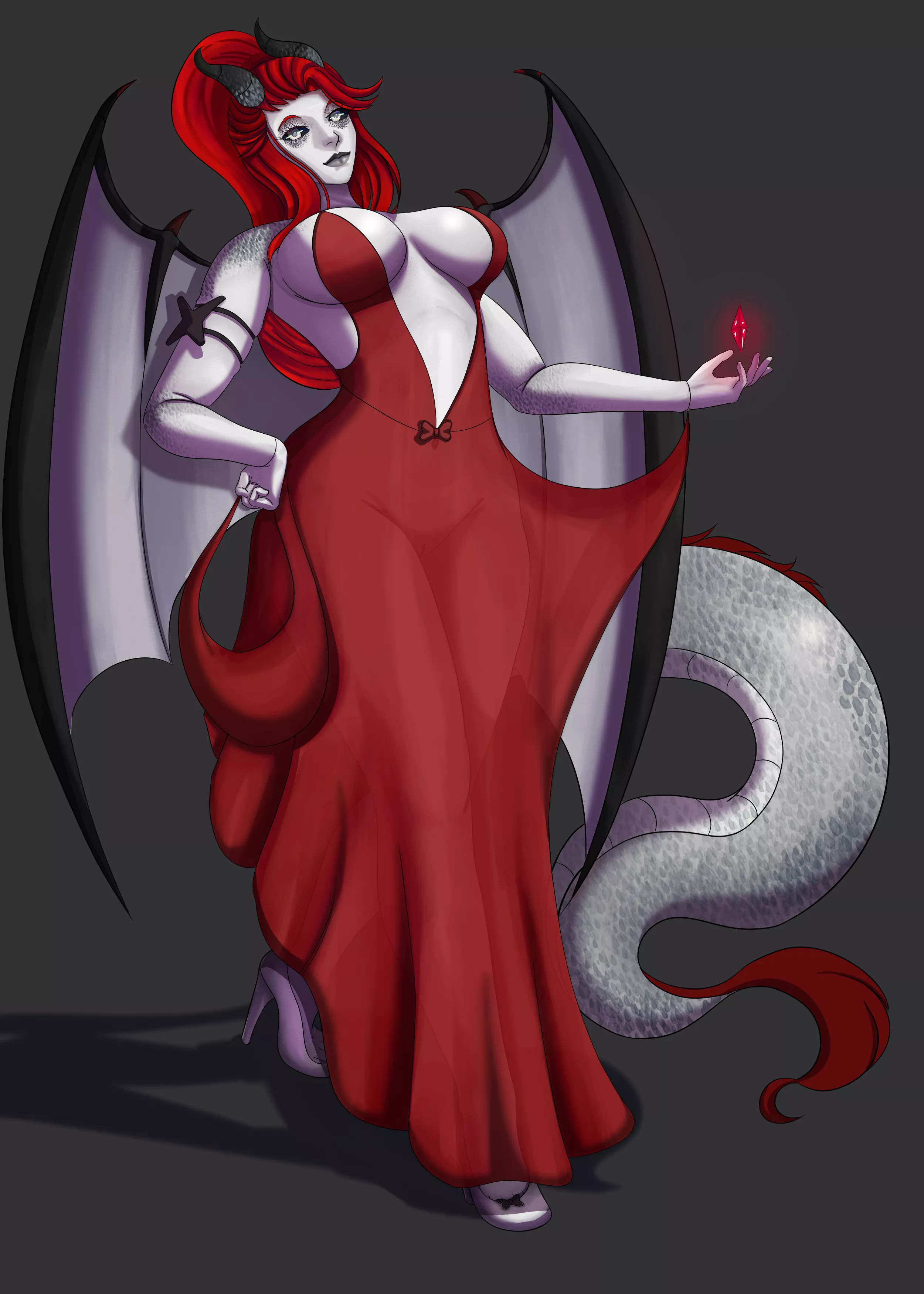 Rahu, Ruby dragon girl - Commission (@Kaokacique) posted by KaoKacique