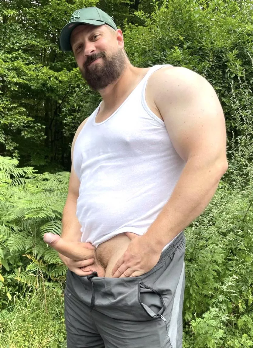 What do you do , when you meet this naughty macho redneck in the forest? posted by Top_Handle2768