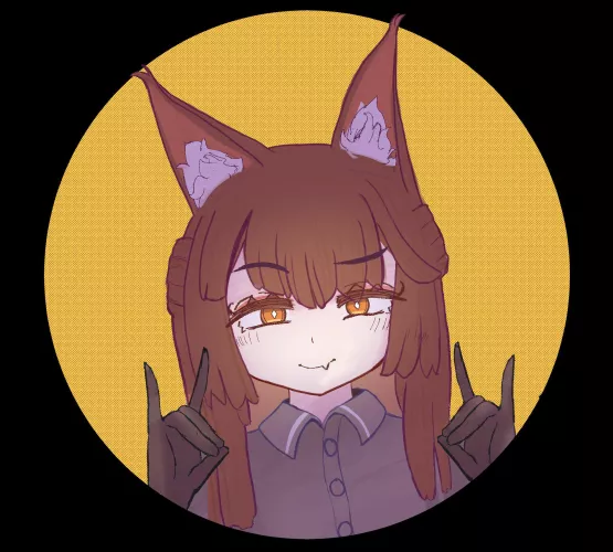 Franka doing the fox gesture (Arknights) by Jaxx1992