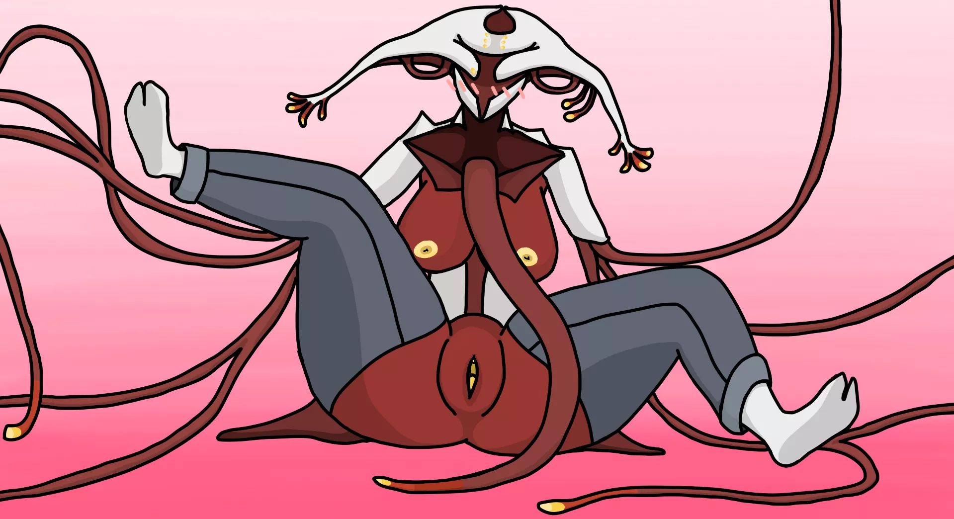 Genderbent Technocyte Coda Zeke showing off her infestussy, the jeans stay on during sex (by me) posted by Legendaryrobot64