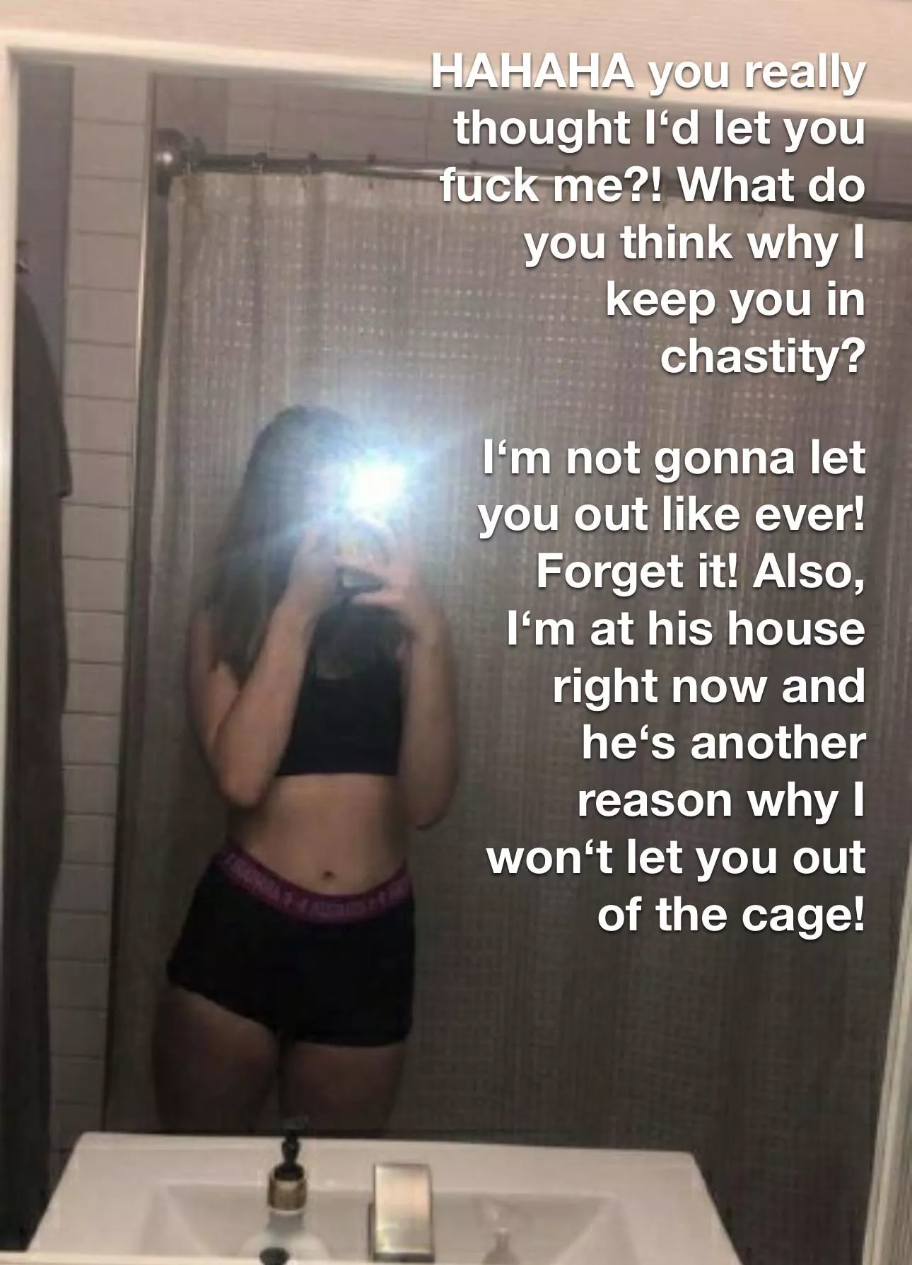 She gets bigger cocks, she doesn‘t need to let you out… posted by [deleted]