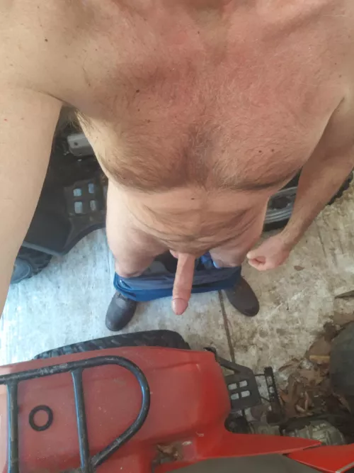 Working hard in my shed. by alwaysgivepleasure12