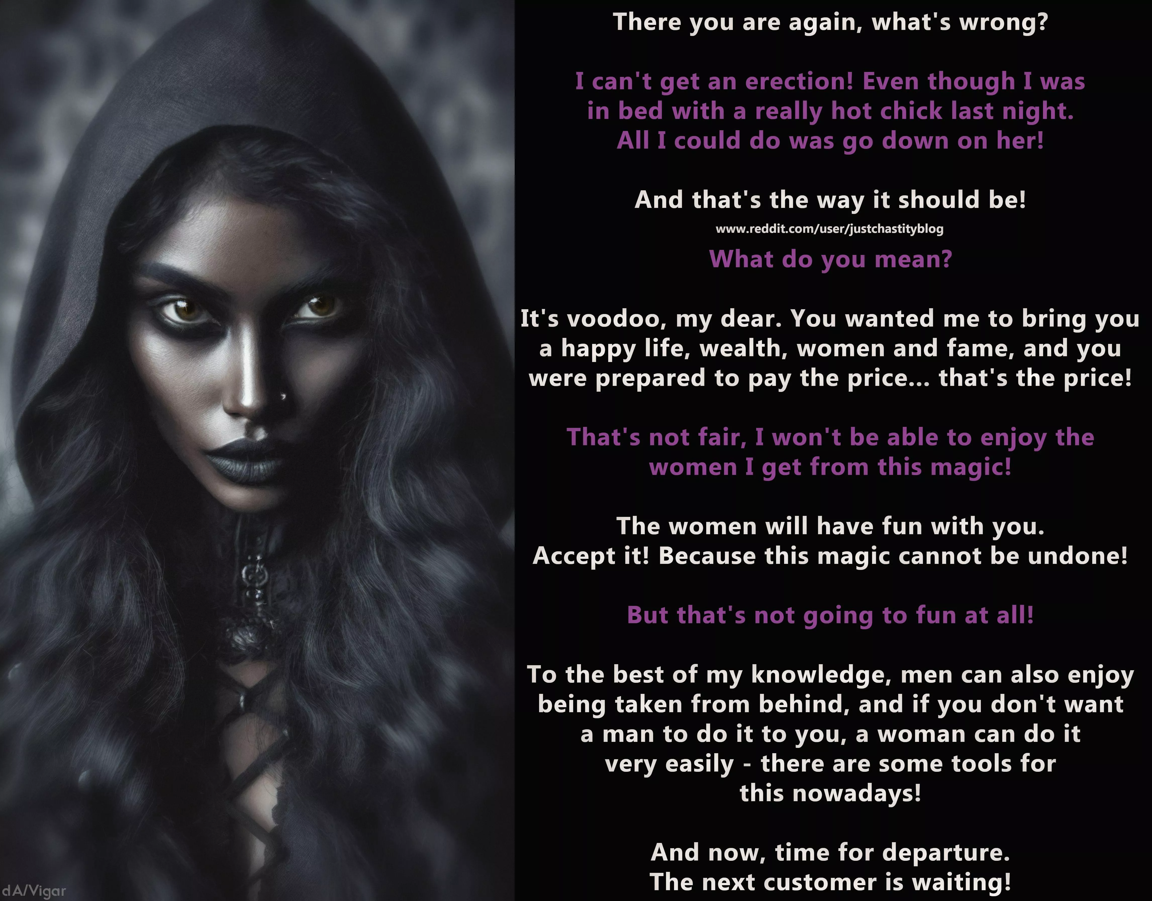 You have to pay to cast a spell! posted by justchastityblog