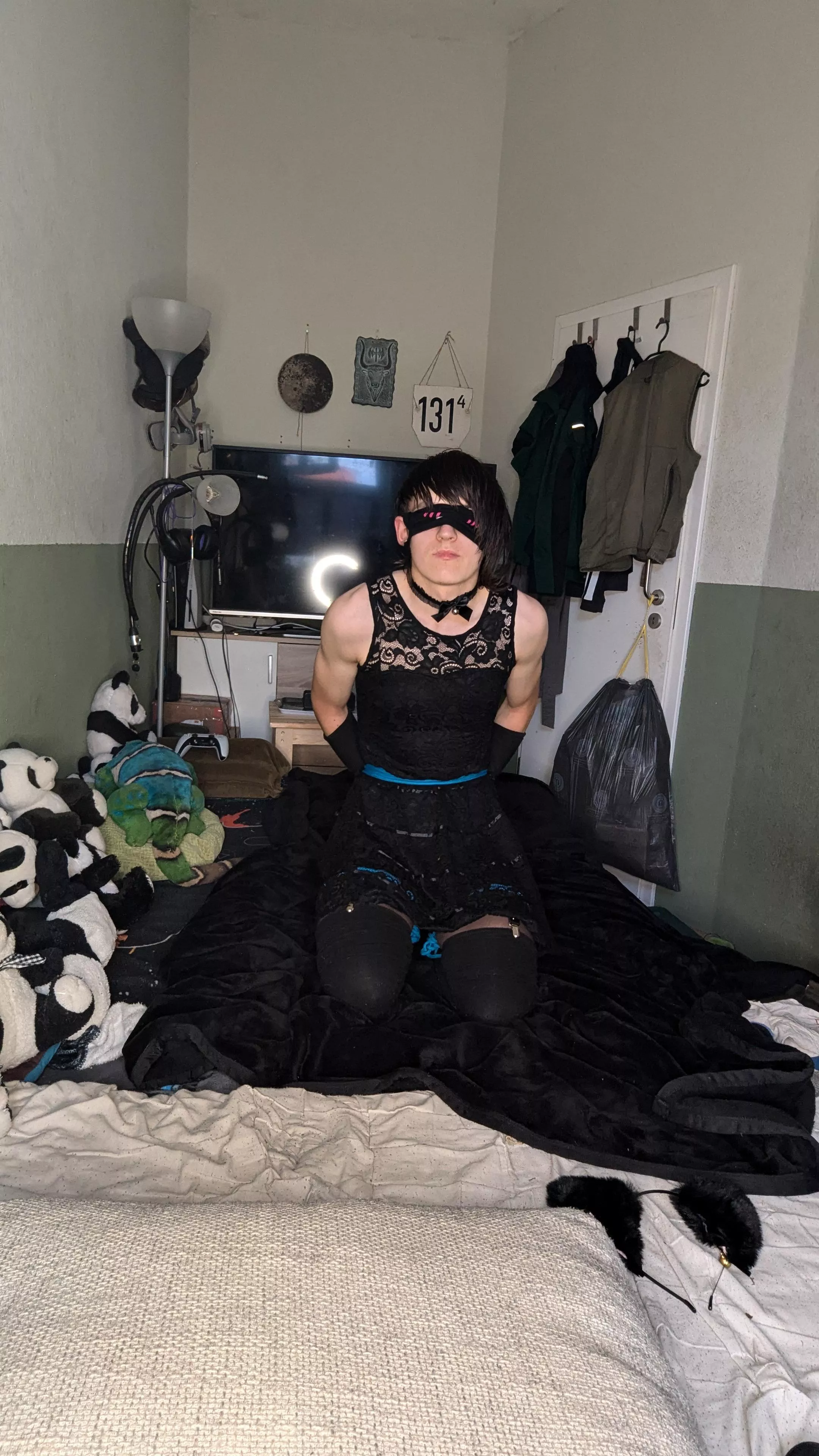 Legs tied arms behind my back and blindfolded waiting for what's Next  posted by lxBreadxl