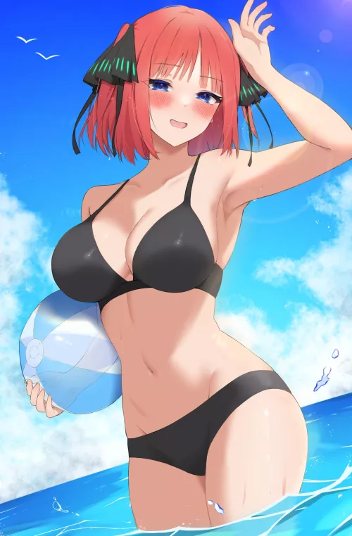 Nino Nakano Posing In Her Black Bikini [The Quintessential Quintuplets] by Csxc