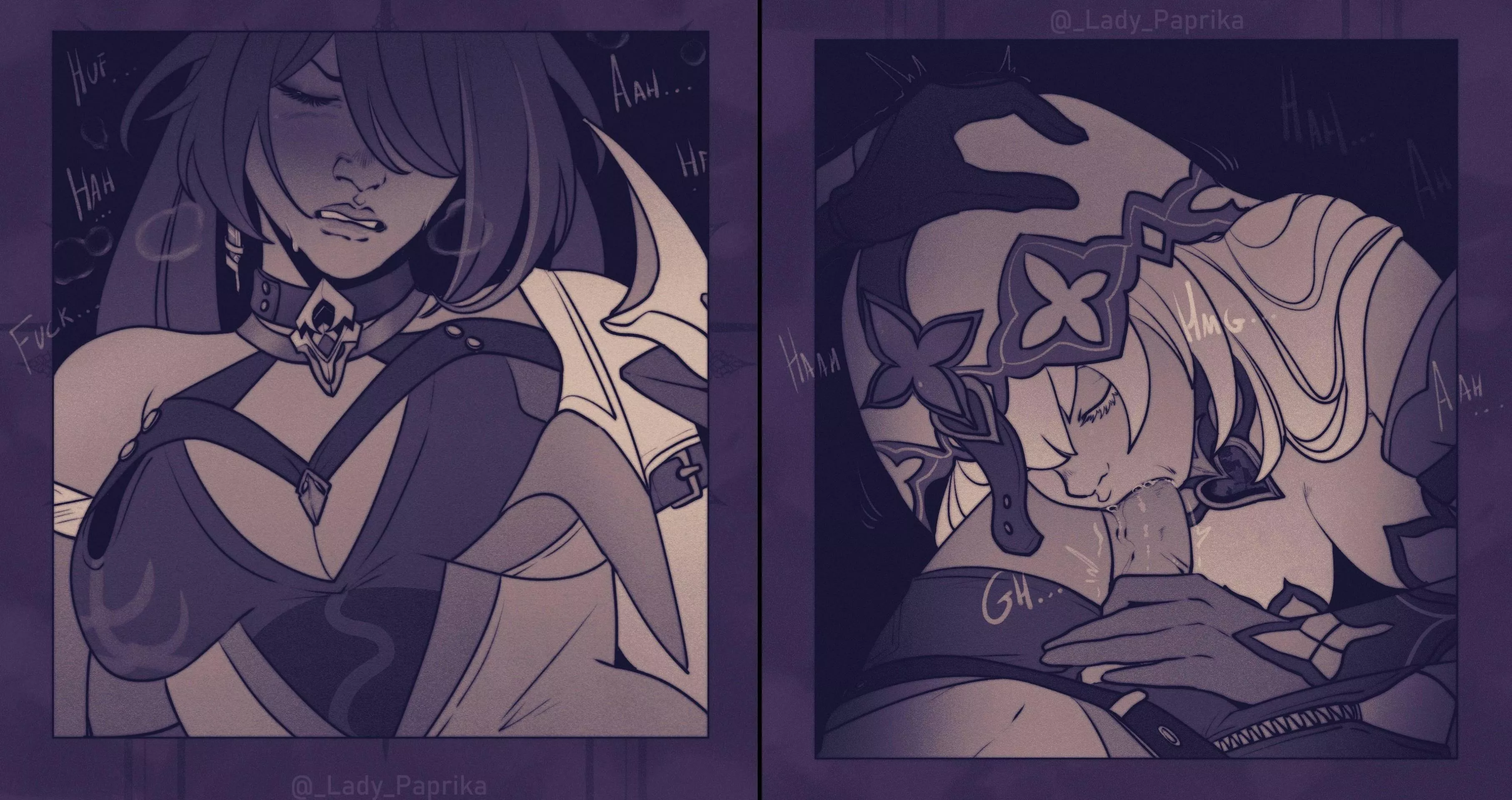 Acheron getting head from Black Swan (lady paprika) [Honkai: Star Rail] posted by DoctorHeliolisk