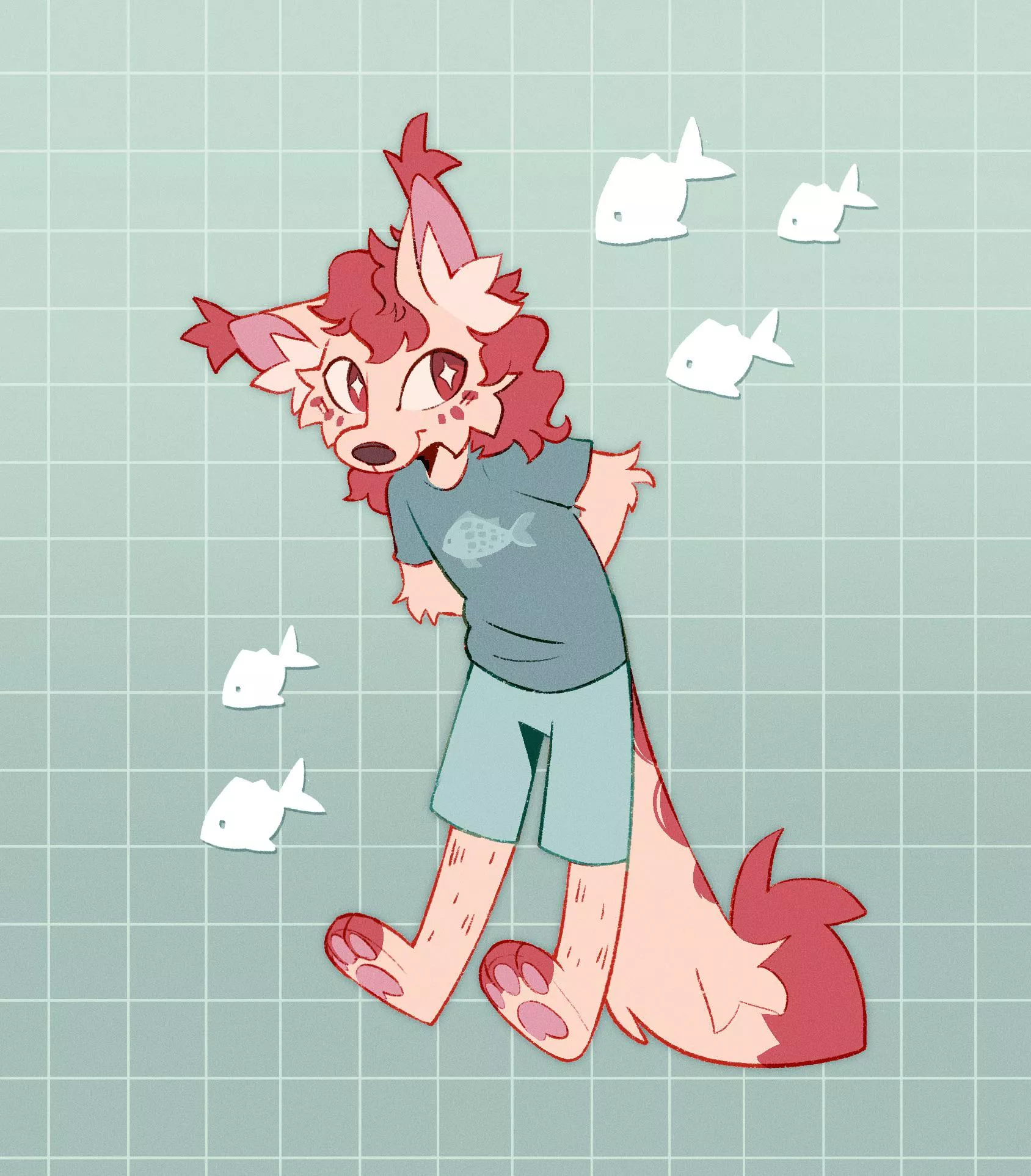 🐟🐟🐟 (art by me) posted by freckledb_art
