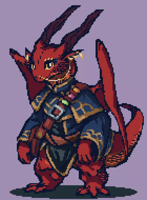 Hey, guys! this is my OC, she is a dragon and an alchemist, she spends most of her time in her ''lesser dragon'' form which is the one you are seeing, check me profile if you what to see her true dragon form (i already posted here tho). She doesn't  by iusca