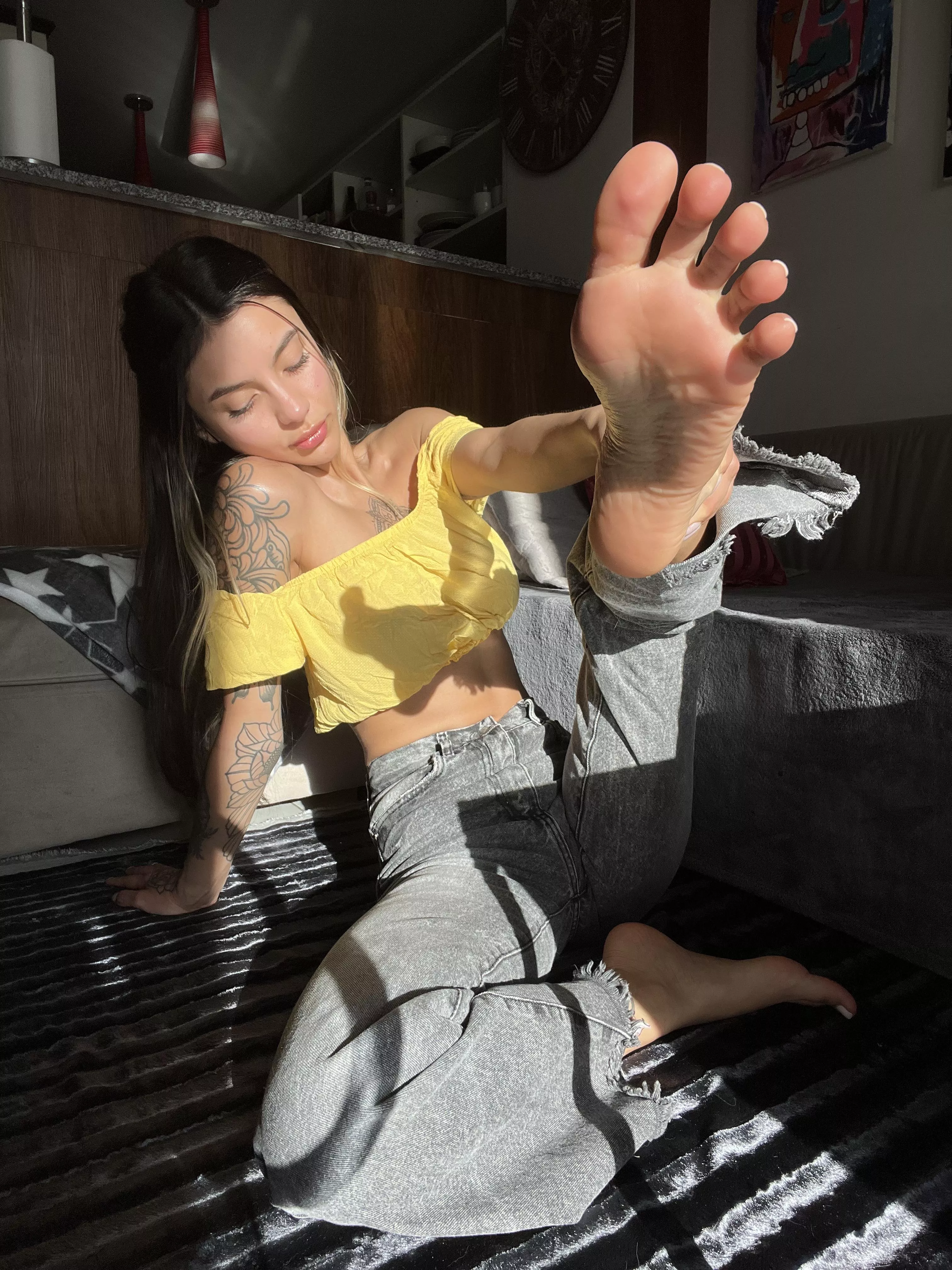 If you're shy, I promise not to watch while you moisten my soles posted by sexyemma07