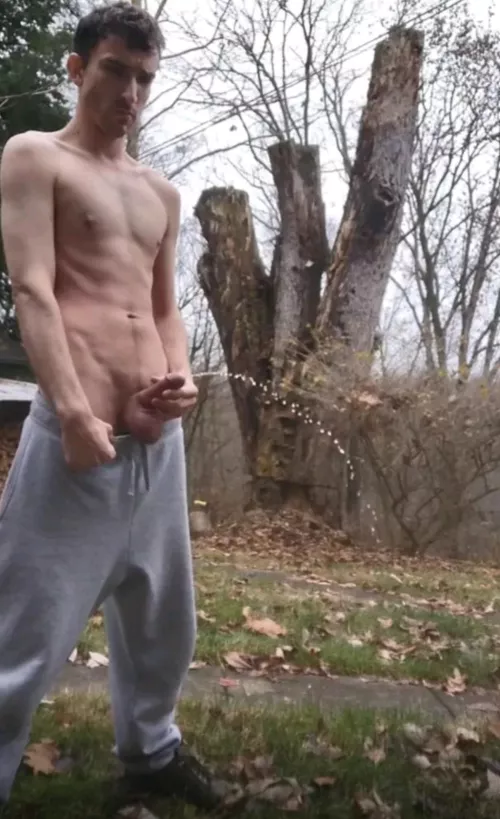 Pissing outside like a real man. Who wants some? by Bibro420