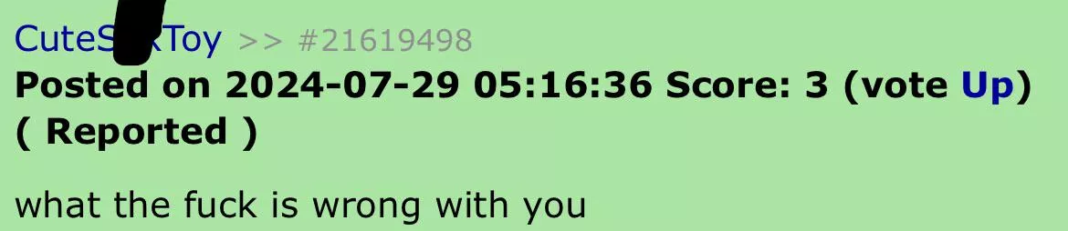 What the fck is wrong with u posted by GiftedBasicBee