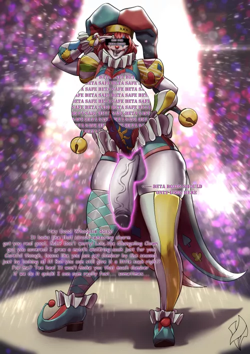 Don’t worry, just be a good beta bozo and suck the clown’s cock! As long as you have a high intelligence stat you can survive the int drain status effect… you got high intelligence right??? by hornyonion007