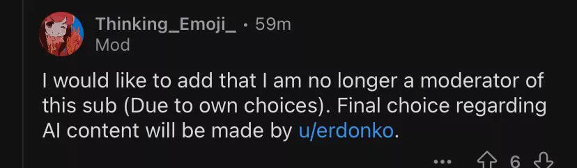 So a guy who’s had an account for less than 100 days gets to unilaterally make this decision? posted by EricKeldrev