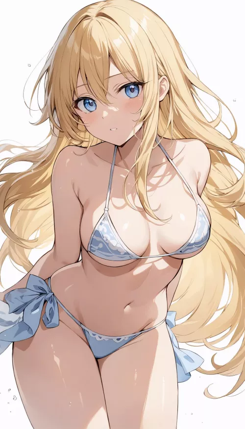 White/Blue Bikini  by CheetahSperm18