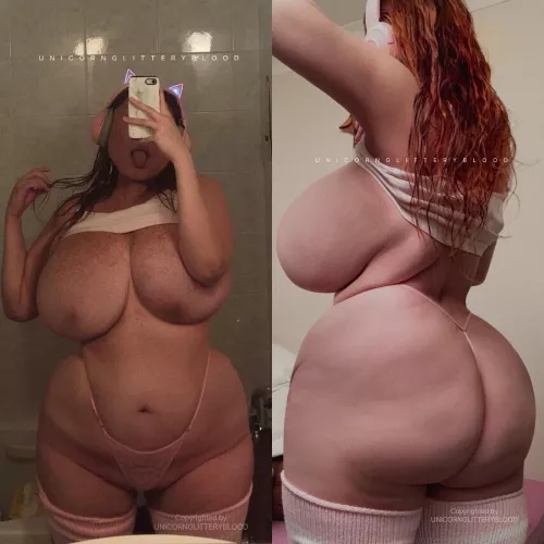 [OC] front vs back of my g string! whats your fav by Unicornglitteryblood