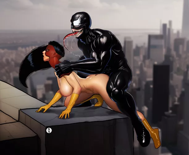 Spiderwoman and Venom (sokugo) [Marvel Comics] by EnigmusPrime