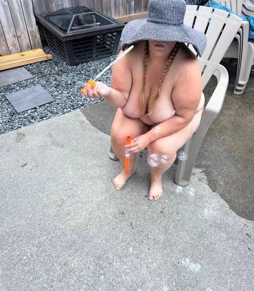 Had fun blowing some bubbles on my nude 20 this morning. These foggy mornings need to go!  by ThatThickWifeOwner