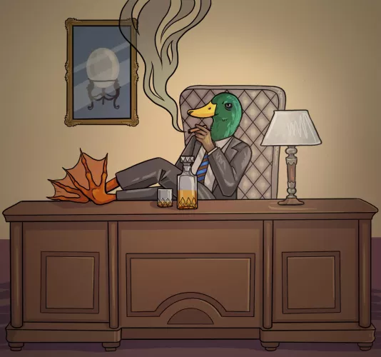 Mr. Mallard is a very serious man (art by me) by Leading-Hippo-7289