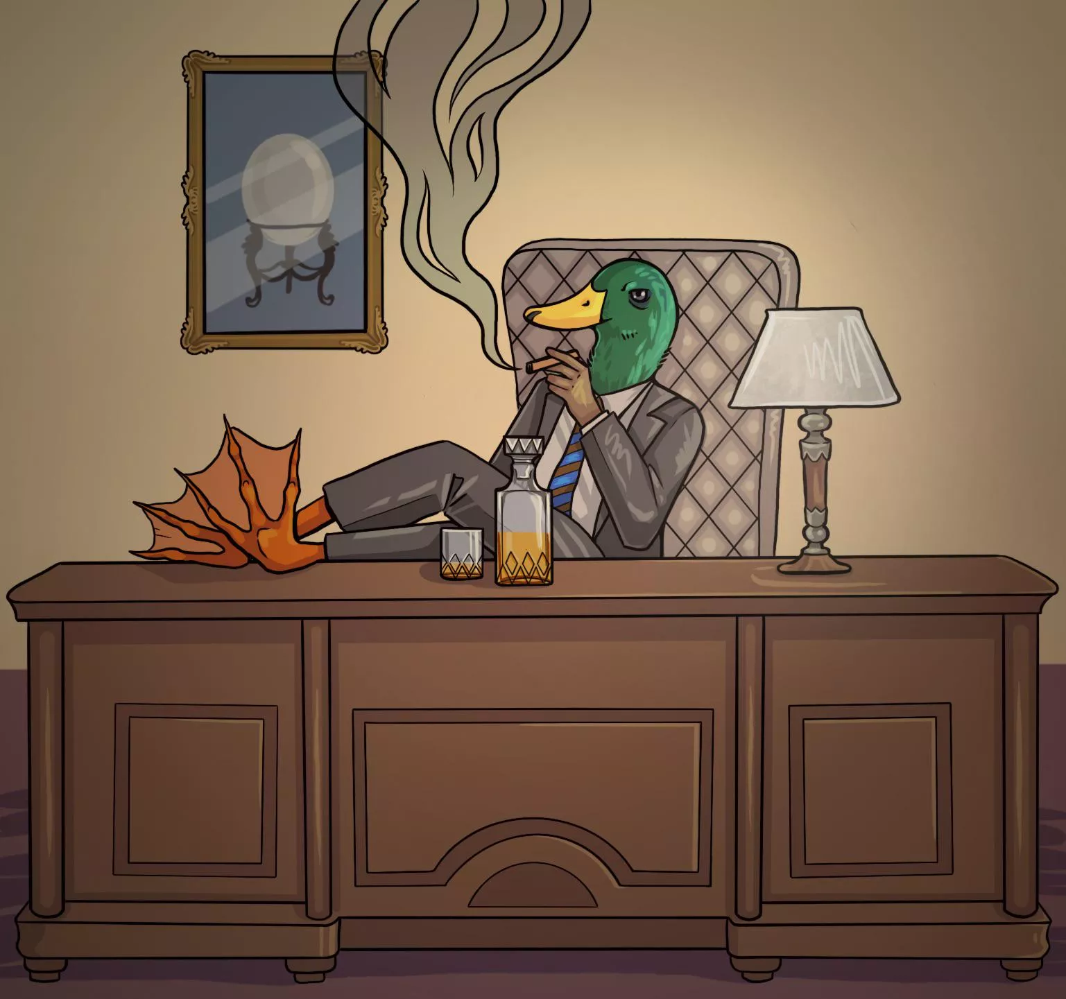 Mr. Mallard is a very serious man (art by me) posted by Leading-Hippo-7289