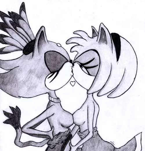Amy and Blaze ~ pencil drawing. (motvinter) by motvinter